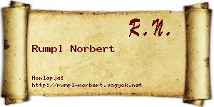 Rumpl Norbert névjegykártya